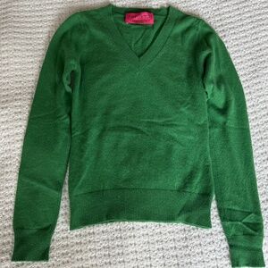 Y2K Juicy Couture Green Cashmere Varsity Sweater